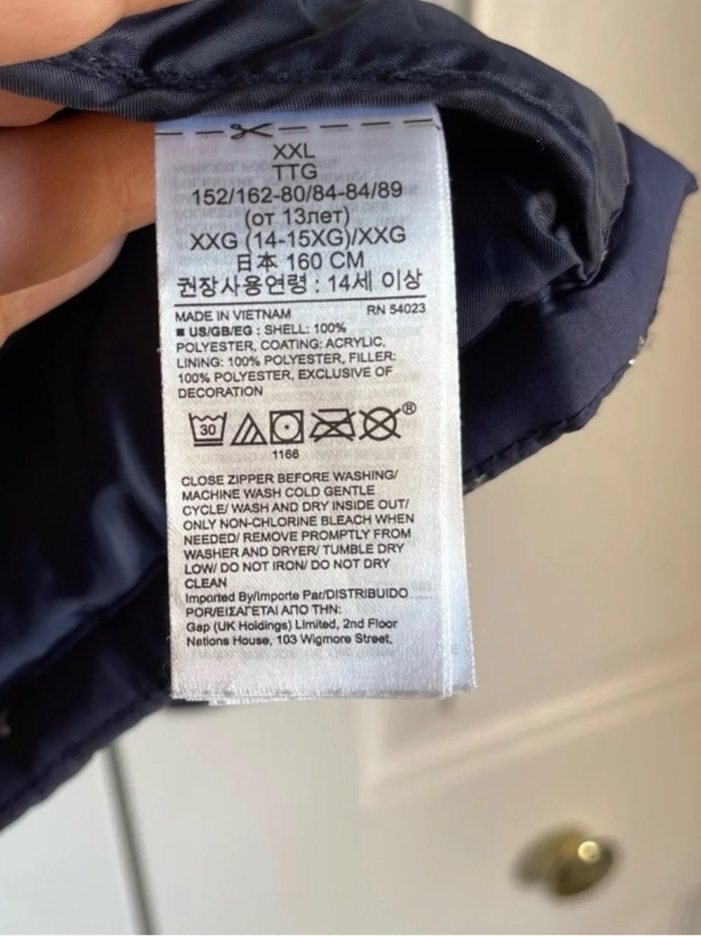 GAP Kids Star-Print Hooded cold control Puffer Jacket - Navy sz XXL
